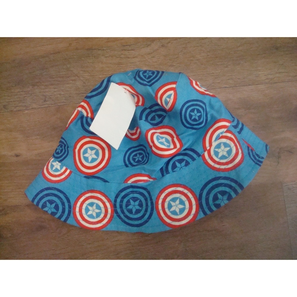 KIDS CAPTAIN AMERICA BUCKET FLOPPY  HAT CAP‎ DEADSTOCK  VINTAGE TT3